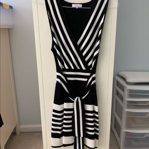 Parker Multi-Stripe Fit-And-Flare Dress